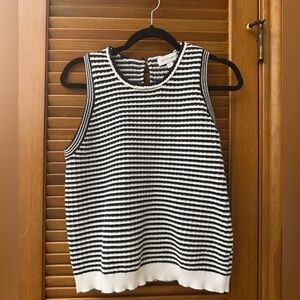 Free Assembly Striped Black and White | Knit Tank – Size L